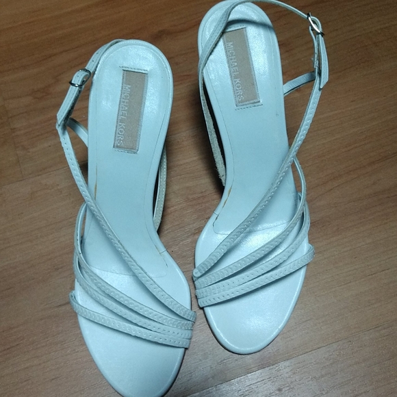 COPY R LEATHER SEQUINNED Michael Kors Strappy Heels ITALIAN HANDCRAFTED - Picture 2 of 7